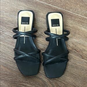 Dolce Vita Black Strappy Slide Sandals
